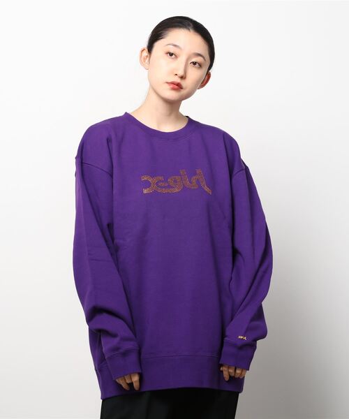 X-girl（エックスガール） スウェットカットソー M パープル
