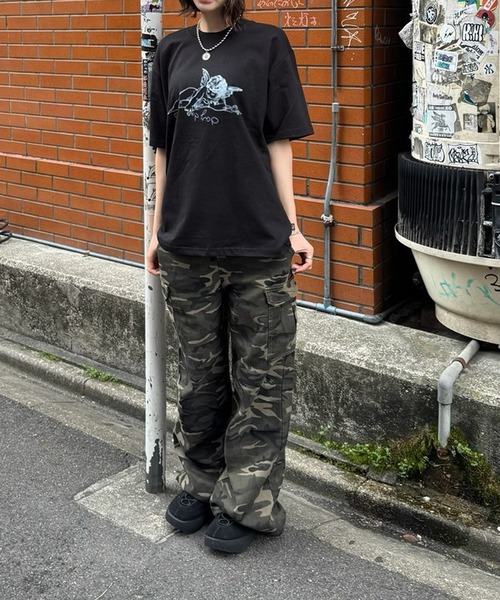 CUTIE STREET SEOUL Tシャツ ブラック Lサイズ DAYDAY seoul tシャツ 半袖 キューピッドロゴ S/S Tシャツ レディース