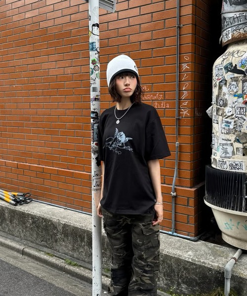 CUTIE STREET SEOUL Tシャツ ブラック Lサイズ DAYDAY seoul tシャツ 半袖 キューピッドロゴ S/S Tシャツ レディース