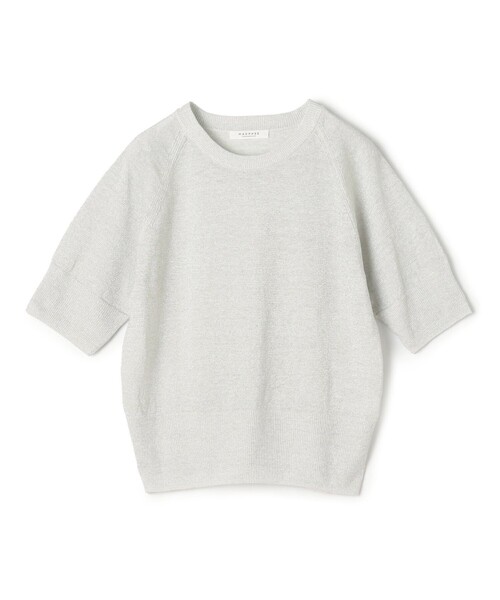 「MACPHEE」 半袖ニット S シルバー レディース
