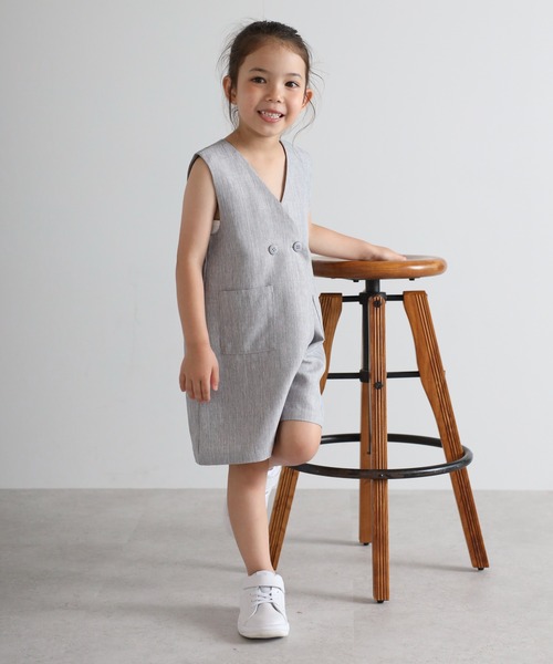 オールインワン 「3-10才対応」フロント釦リネンライクオールインワン キッズ 子供服 女の子 | BONJOUR SAGAN enfant | 16