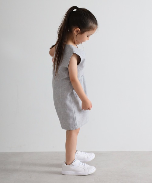 オールインワン 「3-10才対応」フロント釦リネンライクオールインワン キッズ 子供服 女の子 | BONJOUR SAGAN enfant | 17