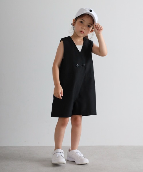 オールインワン 「3-10才対応」フロント釦リネンライクオールインワン キッズ 子供服 女の子 | BONJOUR SAGAN enfant | 03