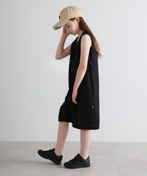 オールインワン 「3-10才対応」フロント釦リネンライクオールインワン キッズ 子供服 女の子 | BONJOUR SAGAN enfant | 08