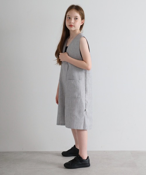 オールインワン 「3-10才対応」フロント釦リネンライクオールインワン キッズ 子供服 女の子 | BONJOUR SAGAN enfant | 11