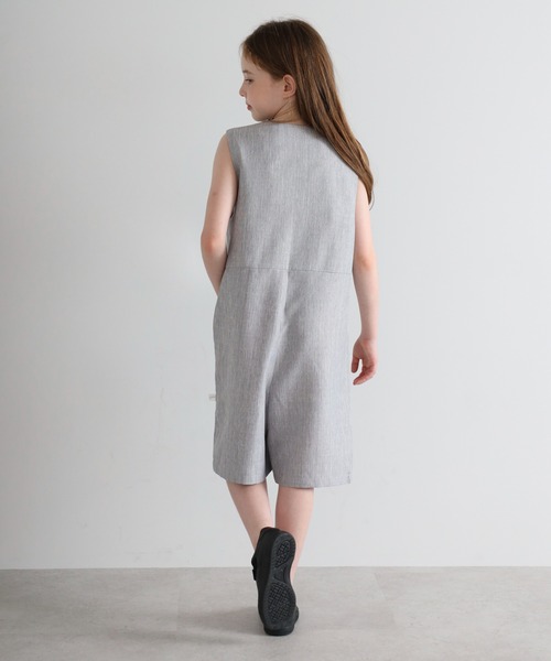 オールインワン 「3-10才対応」フロント釦リネンライクオールインワン キッズ 子供服 女の子 | BONJOUR SAGAN enfant | 12