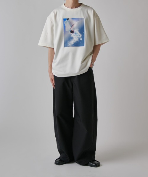 ワイドパンツ スラックス アクティブカーブパンツ メンズの画像
