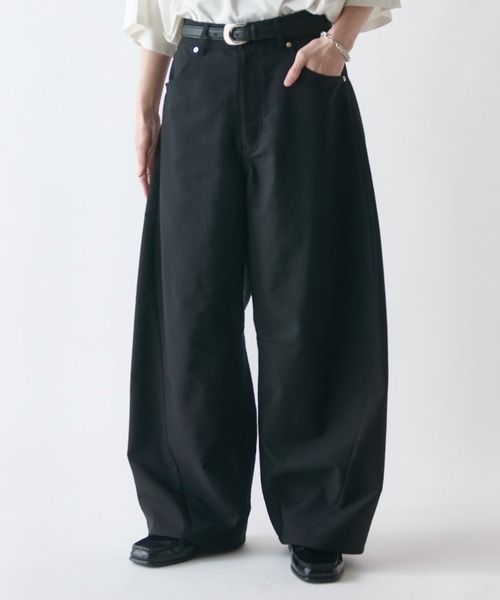 ワイドパンツ スラックス アクティブカーブパンツ メンズの画像