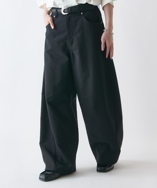 ワイドパンツ スラックス アクティブカーブパンツ メンズの画像