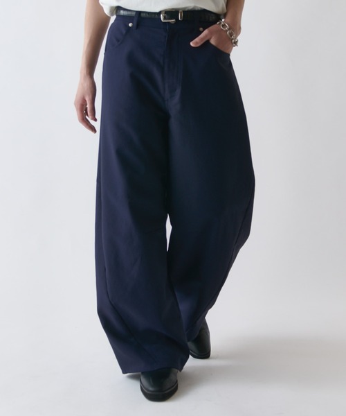 ワイドパンツ スラックス アクティブカーブパンツ メンズの画像
