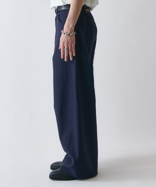 ワイドパンツ スラックス アクティブカーブパンツ メンズの画像