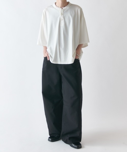 ワイドパンツ スラックス アクティブカーブパンツ メンズの画像