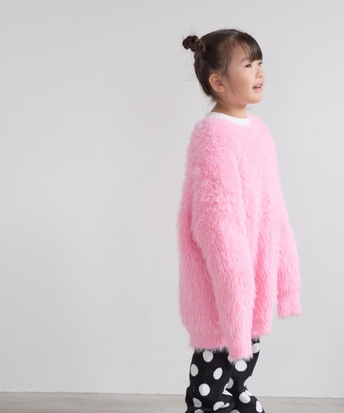 極美品【ウィムガゼット】シャギーニット セーター モヘヤ ピンク 2024 F LOWRYS FARM（ローリーズファーム） ニット セーター カラーシャギー