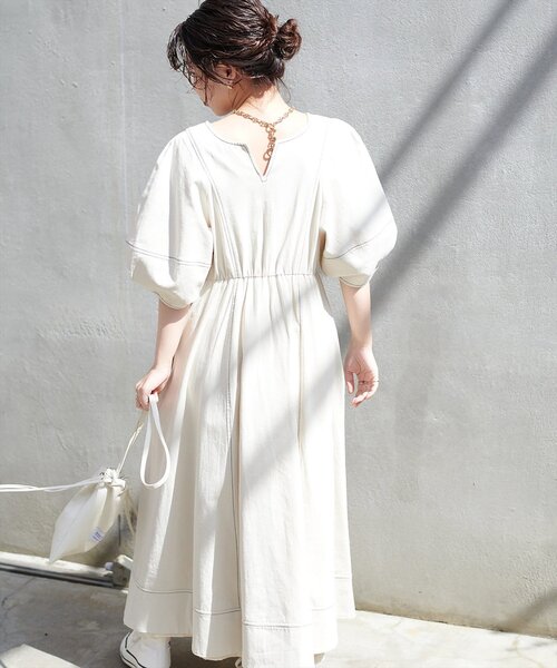 natural couture 「natural couture」 半袖ワンピース MEDIUM レッド系