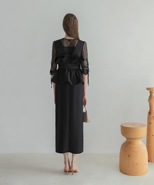Leja（レジャ） ドレス 「LEJA」ドットストーンペプラムチュール