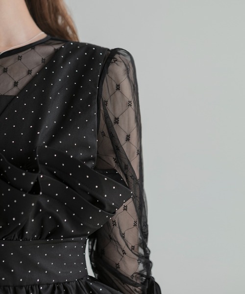Leja（レジャ） ドレス 「LEJA」ドットストーンペプラムチュール