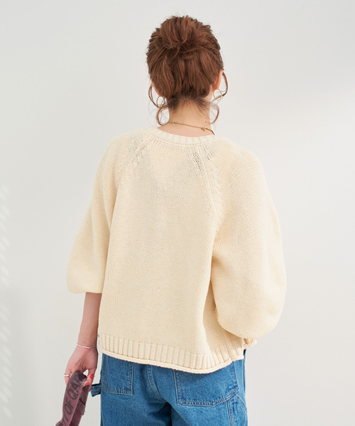 B.C STOCK（ベーセーストック） カーディガン 手洗い可 / スパンコール