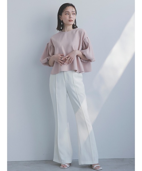 「anuans」 半袖ブラウス FREE ベージュ レディース_画像6