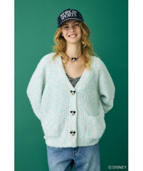 Disney SERIES CREATED by MUS カーディガン MD FACE BUTTON CD