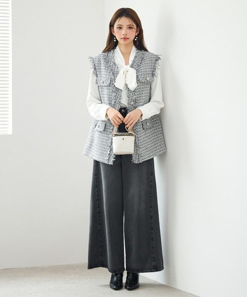 近年モデル STRASBURGO ストラスブルゴ ツイードジレ ロング ベスト ツイードジレ（ベスト）｜STRASBURGO OUTLET