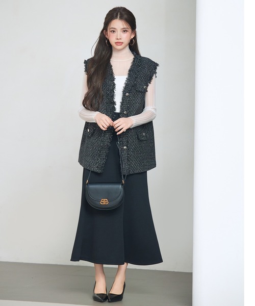 SAISON DE PAPILLON（セゾンドパピヨン） ベスト ジレ ツイード