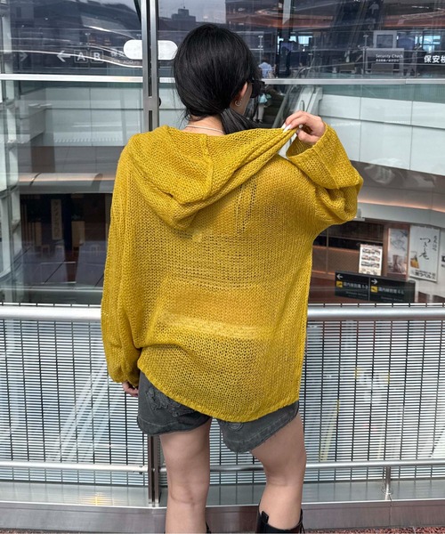 ニット セーター スターシアーフードニット レディース メンズ