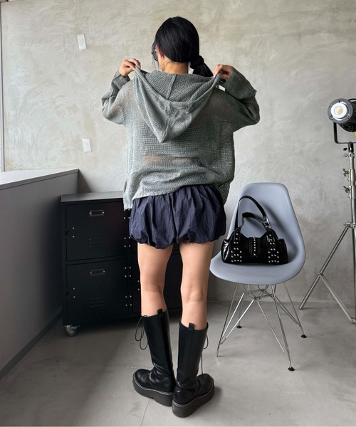 ニット セーター スターシアーフードニット レディース メンズ