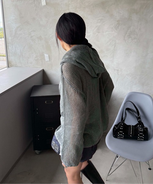 ニット セーター スターシアーフードニット レディース メンズ