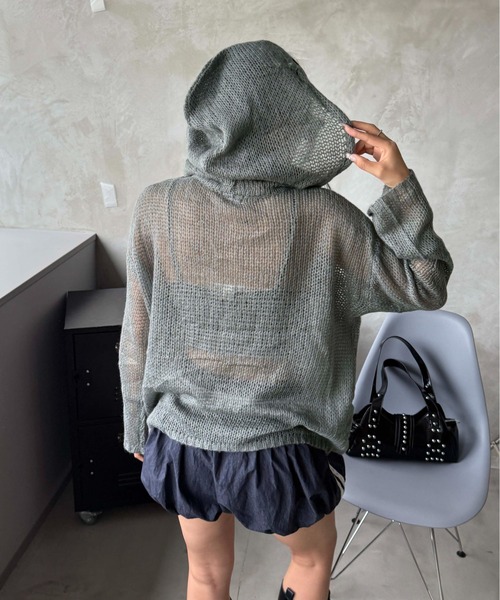 ニット セーター スターシアーフードニット レディース メンズ