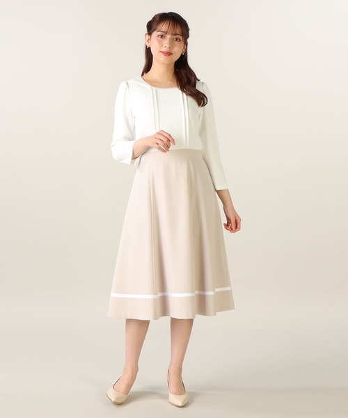 「LAISSE PASSE」 7分袖ワンピース MEDIUM ベージュ レディース_画像6