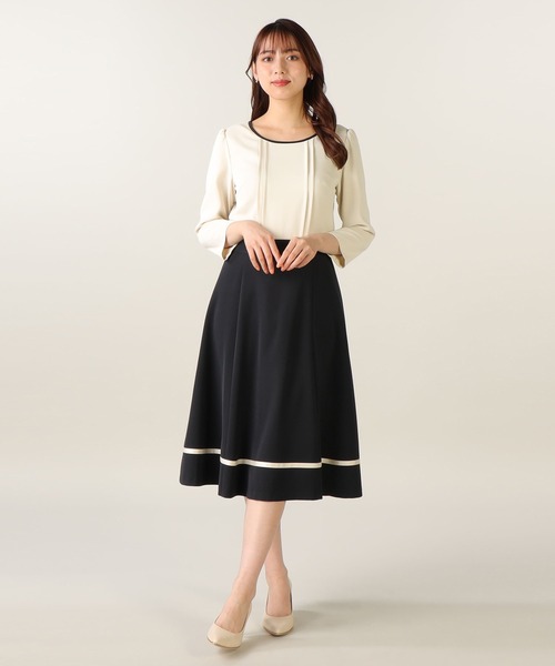 「LAISSE PASSE」 7分袖ワンピース MEDIUM ベージュ レディース_画像7