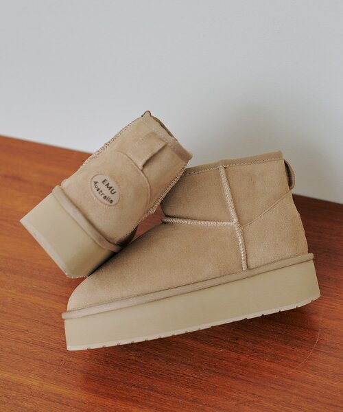 Omekashi（オメカシ） ブーツ EMU マイクロウール厚底ブーツ