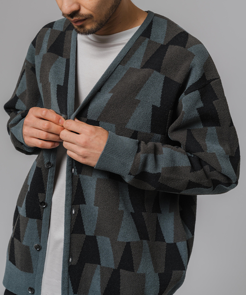 EDIFICE（エディフィス） カーディガン ジャガード シェニール ヤーン