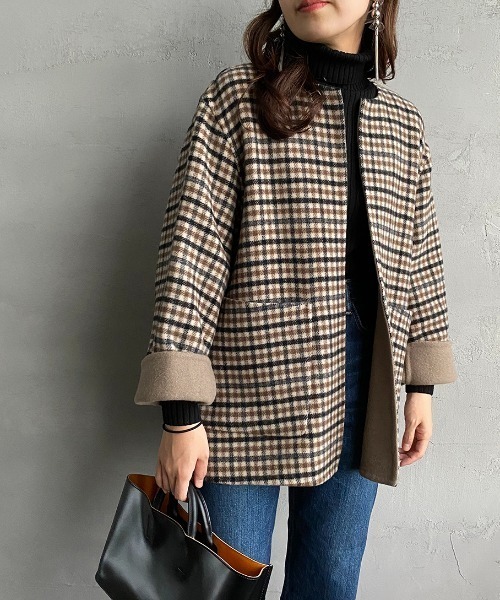 LE GLAZIK（ルグラジック） ノーカラージャケット 36 ベージュ