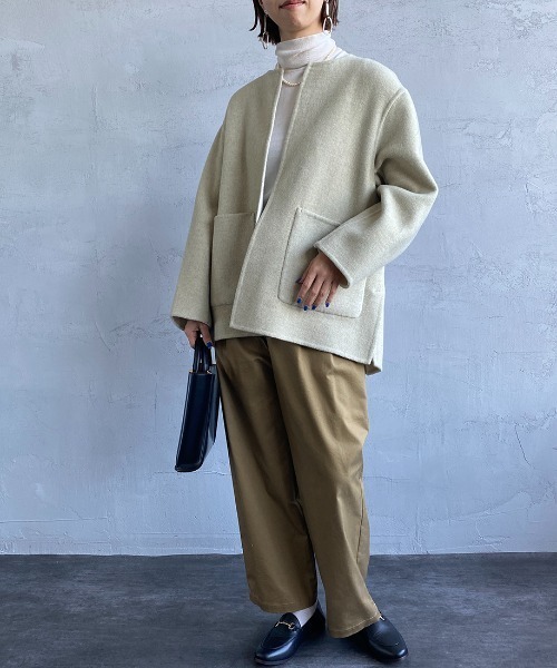 LE GLAZIK（ルグラジック） ノーカラージャケット 36 ベージュ
