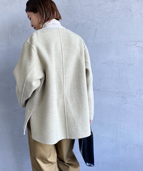 LE GLAZIK（ルグラジック） ノーカラージャケット 36 ベージュ