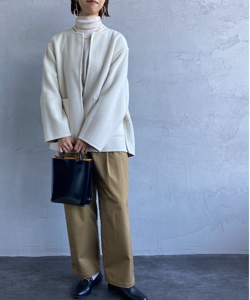 le Glazik ベージュ ノーカラージャケット LE GLAZIK（ルグラジック） ノーカラージャケット 36 ベージュ