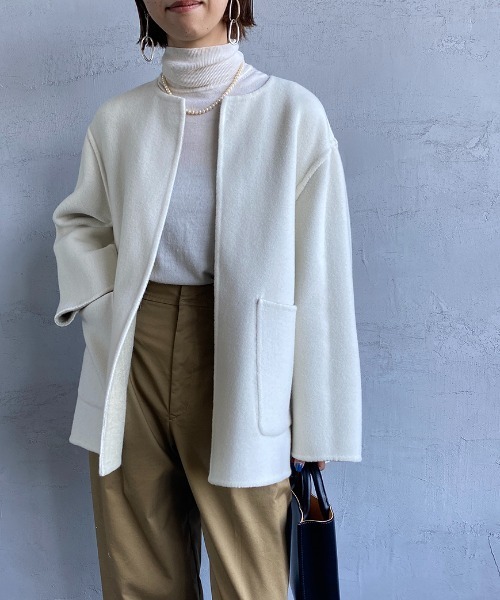 le Glazik ベージュ ノーカラージャケット LE GLAZIK（ルグラジック） ノーカラージャケット 36 ベージュ