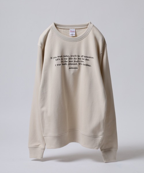 ＆soiree（アンドソワレ） トレーナー スウェット メッセージ刺繍裏毛 
