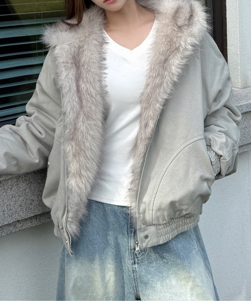 コート アウター エコファーライニングオーバーサイズストリート