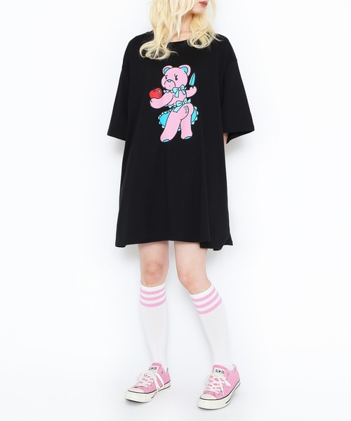 「PUNYUS」 半袖Tシャツ 3 ブラック レディース_画像2