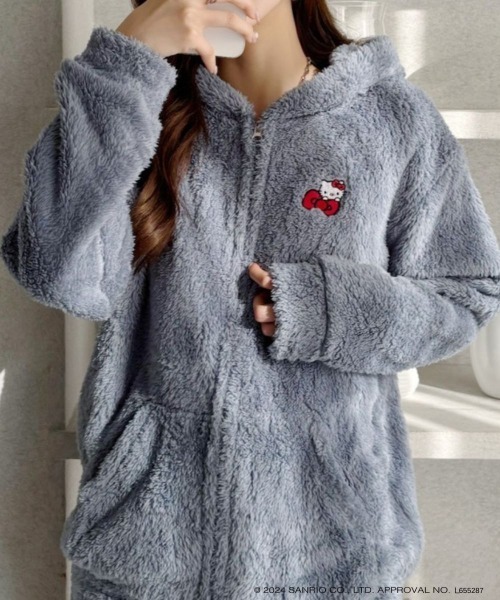 TREOVER パーカー 「HELLO KITTY」猫耳フード付き ボアパーカー