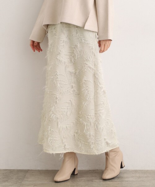 専用✨新品✨Sov. ソブ　Spring JQ スカート　ジャガード　ロング grove（グローブ） スカート 纏うだけで気分が華やぐ 主役級シャギー