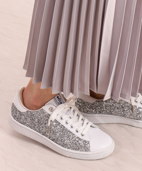 「+diana」 ローカットスニーカー 25.0cm シルバー レディース_画像9