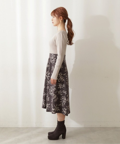 「PROPORTION BODY DRESSING」 ニットワンピース SMALL オフホワイト レディース_画像4