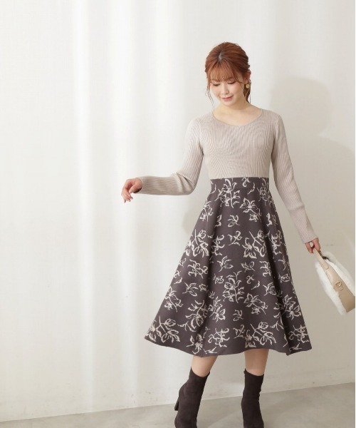 「PROPORTION BODY DRESSING」 ニットワンピース SMALL オフホワイト レディース_画像5