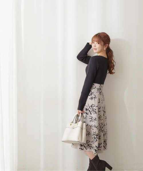 「PROPORTION BODY DRESSING」 ニットワンピース SMALL オフホワイト レディース_画像7