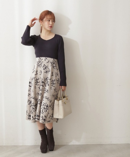 「PROPORTION BODY DRESSING」 ニットワンピース SMALL オフホワイト レディース_画像8