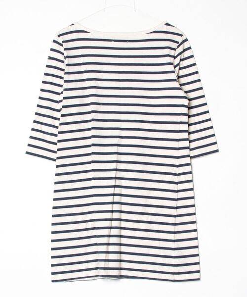 「Le Minor」 ボーダー柄7分袖カットソー 1 ベージュ レディース_画像2