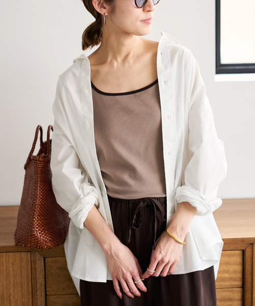 ■新品タグ付/秋FRAMfeWORKフレームワークリヨセル長袖シャツ ベージュ □新品タグ付/秋FRAMfeWORKフレームワークリヨセル長袖シャツ ベージュ